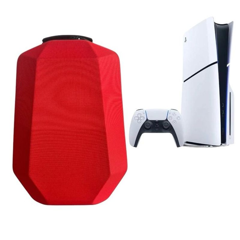 GENERICO - Mochila De Viaje Protector Compatible Playstation 5 Slim Color Rojo