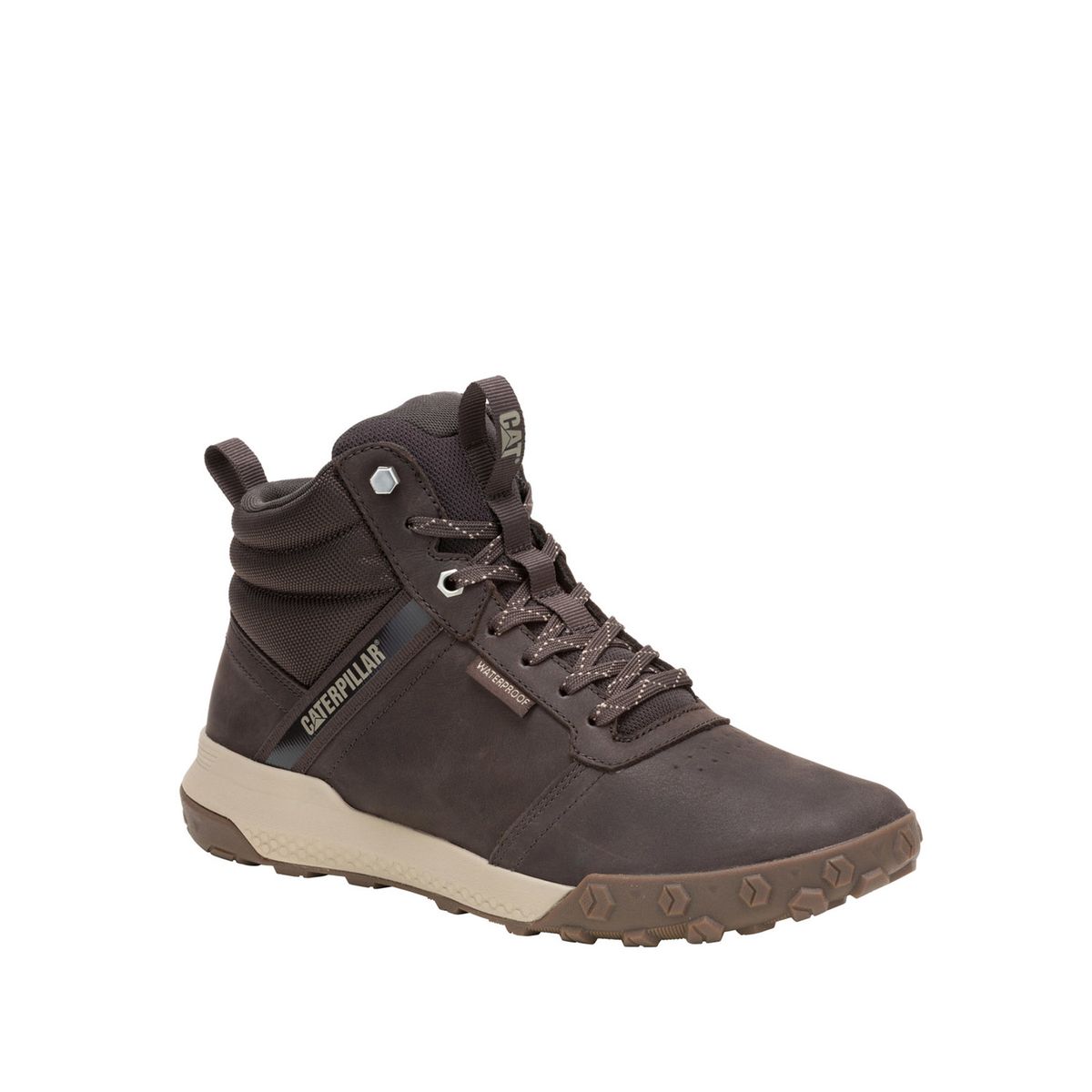 CAT - Botin Impermeable Cuero Hombre Hex Ready Mid Café CAT