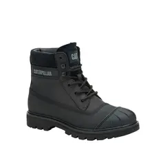 CAT - Botin Impermeable Cuero Mujer Colorado Galosh Negro