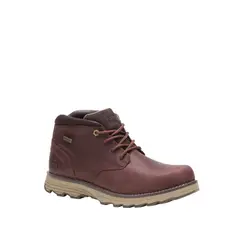 CAT - Botin Impermeable Cuero Hombre Elude Café Oscuro
