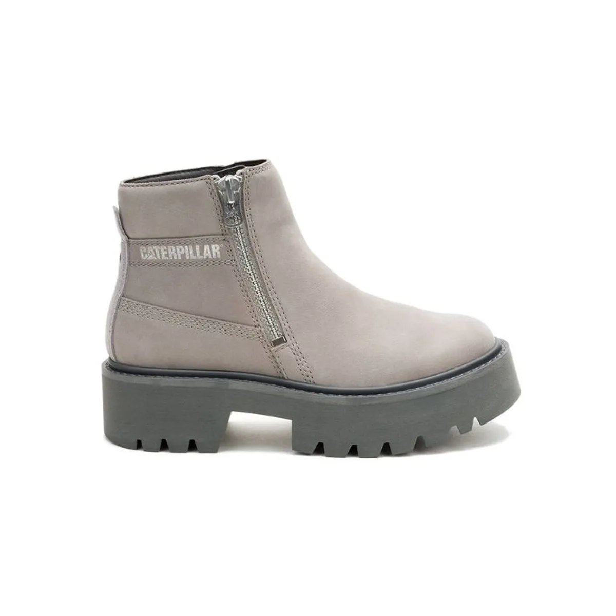 CAT - Botin Cuero Mujer Colorado Max Chelsea Gris CAT