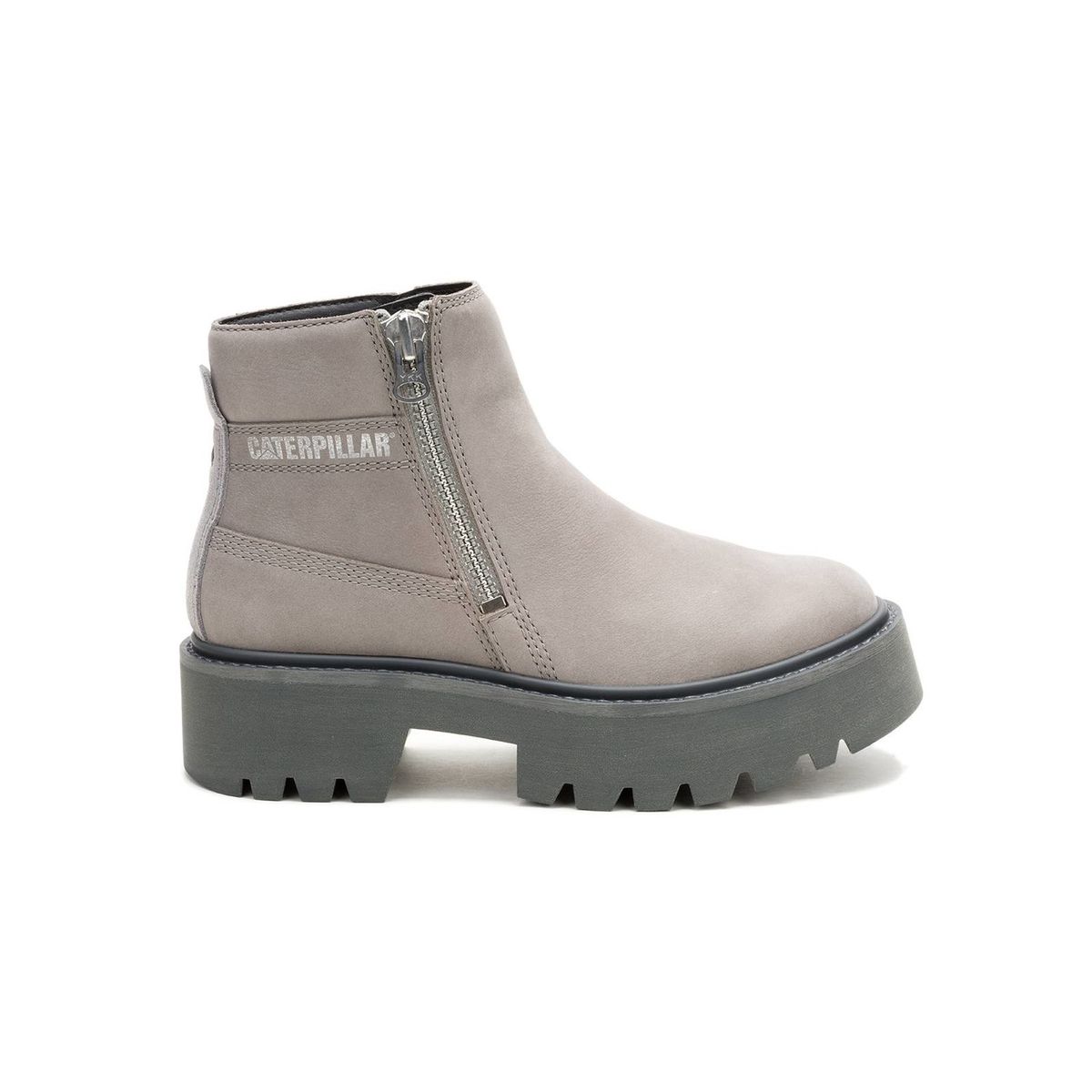 CAT - Botin Cuero Mujer Colorado Max Chelsea Gris CAT