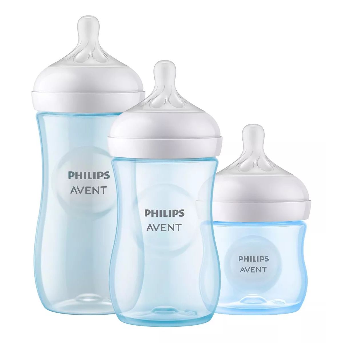 AVENT - Set 3 Mamaderas Natural Response 125+260+330ml azul Scf838/29