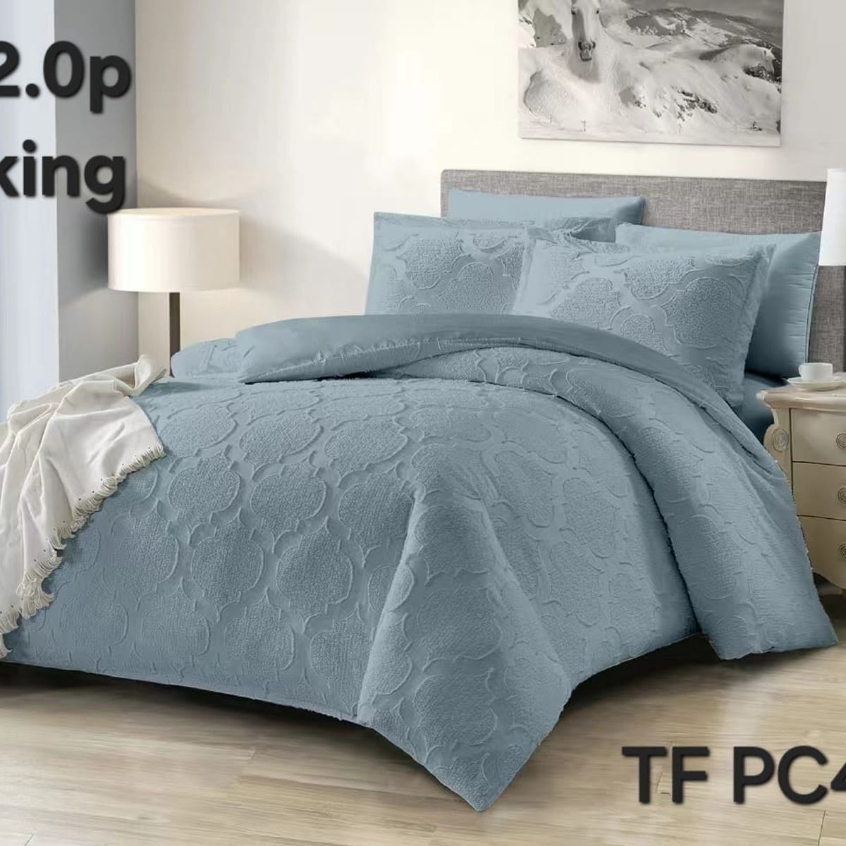 GENERICO - Cubrecama Tipo algodon liviano Quilt de Verano 2 plazas Hoja