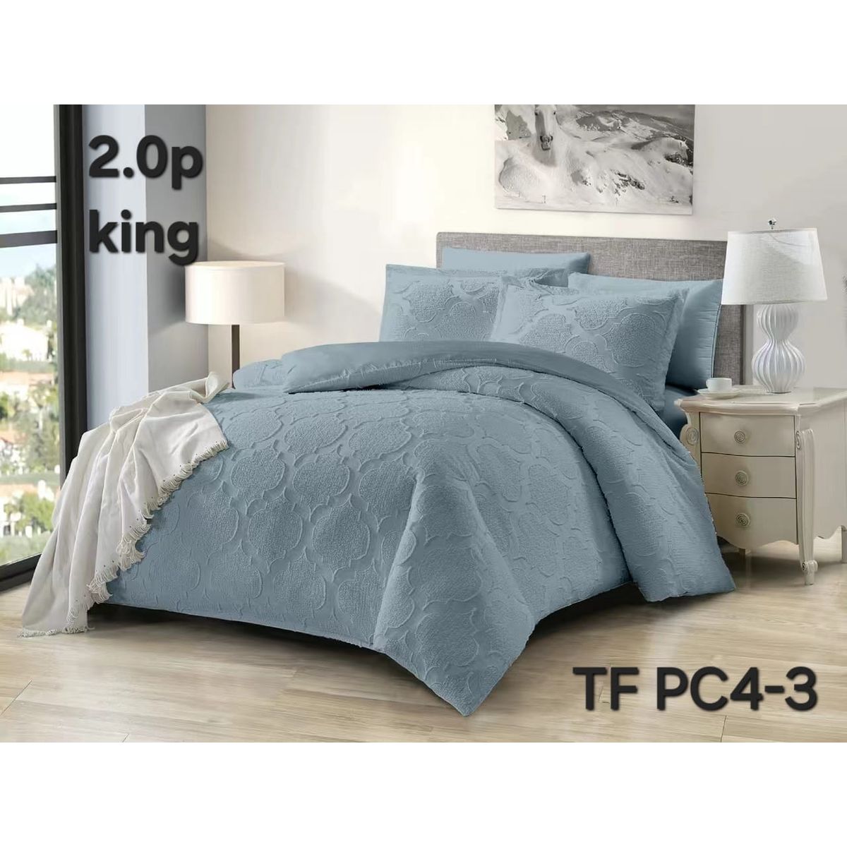 GENERICO - Cubrecama Tipo algodon liviano Quilt de Verano 2 plazas Hoja