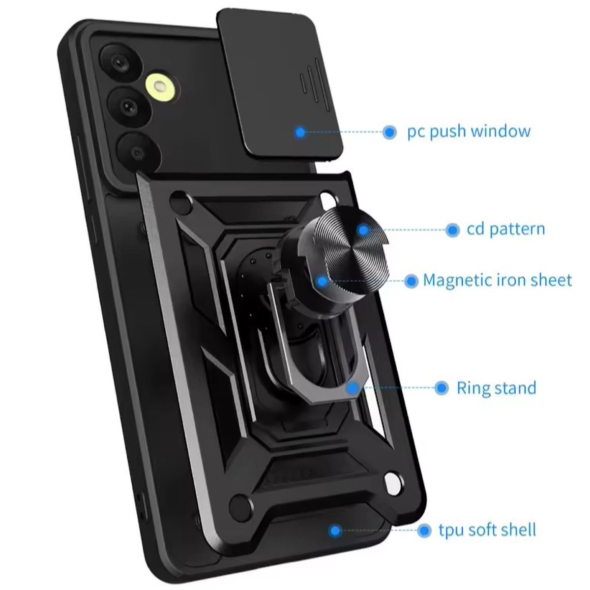 GENERICO - Carcasa Armor Con Anillo Para Samsung S25 Plus