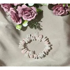 GENERICO - Pulsera cuentas de flor con perlas rosadas
