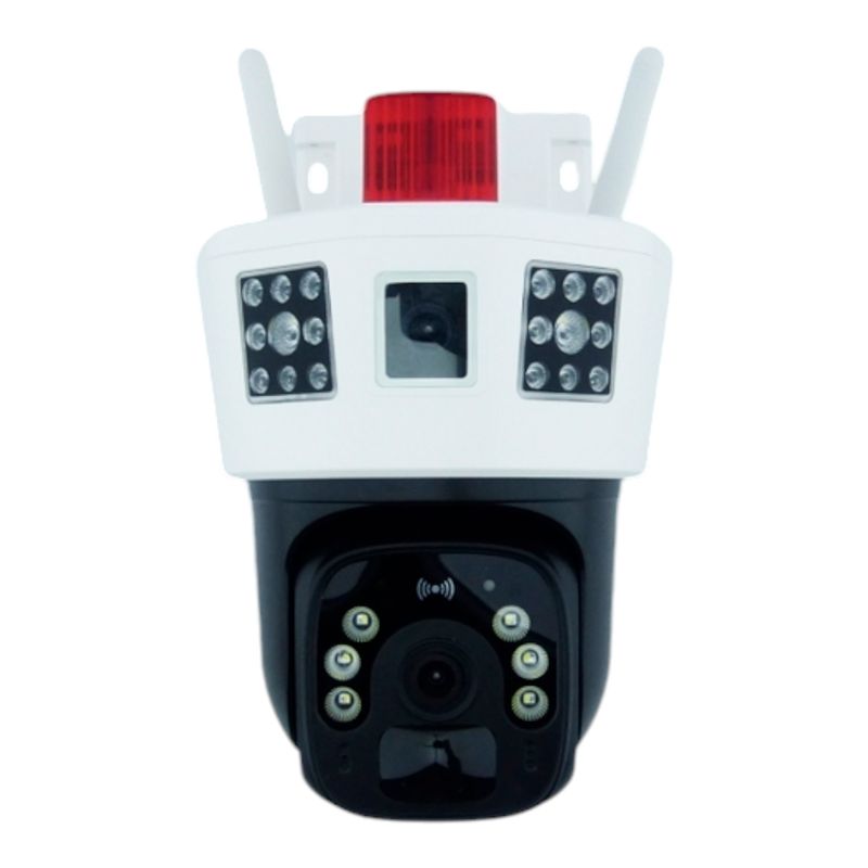 GENERICO - 3x Camara De Vigilancia IP Wifi Doble Lenta Con Panel Solar Baliza Y 24 LED