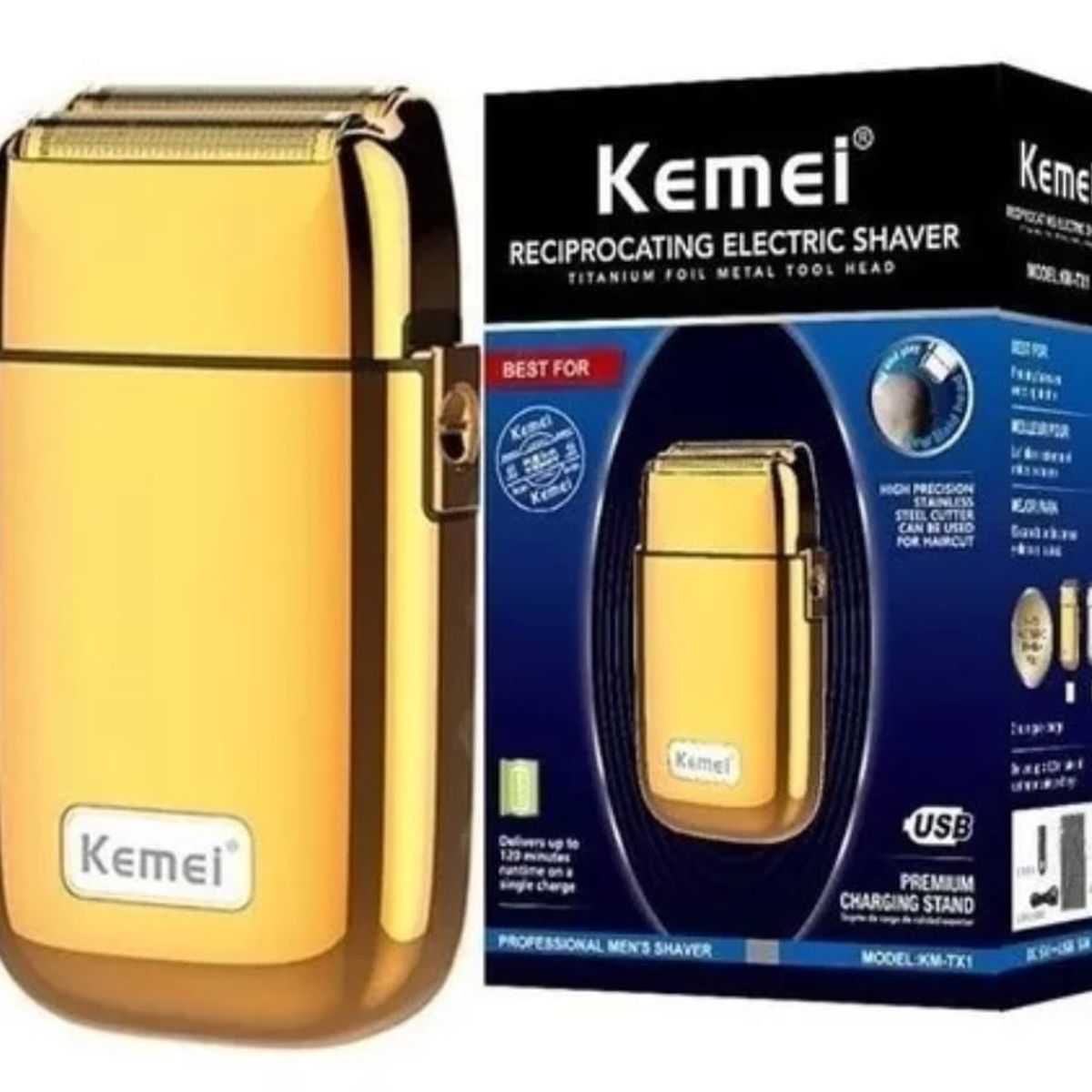 KEMEI - Maquina Afeitadora KEMEI km-TX1 Color Dorado
