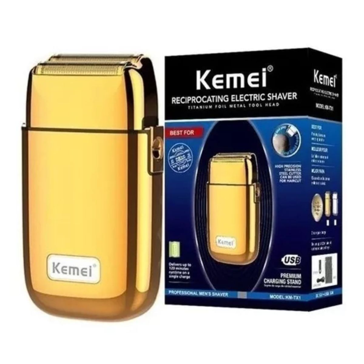 KEMEI - Maquina Afeitadora KEMEI km-TX1 Color Dorado