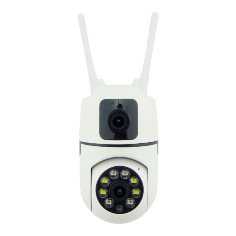 GENERICO - 3x Camara De Vigilancia IP Wifi Doble Lente Con Giro De 360° Y 8 LEd