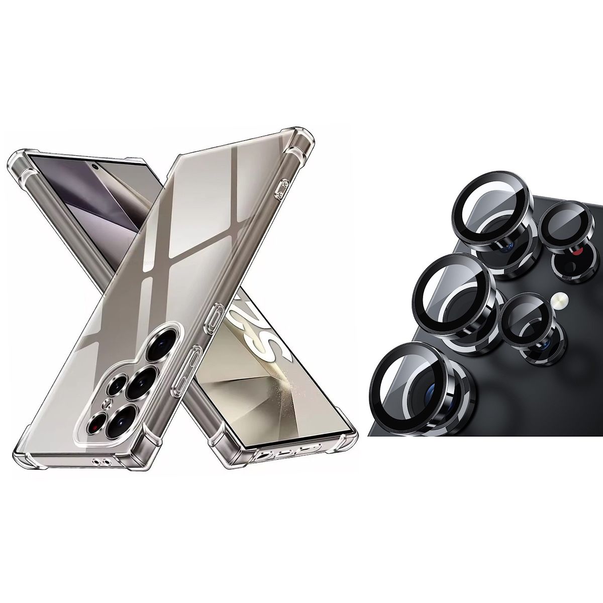 GENERICO - Funda Transparente Para Samsung S25 Ultra + Protector Lentes