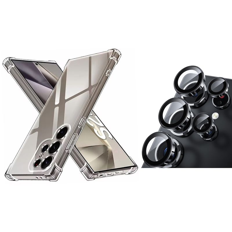 GENERICO - Funda Transparente Para Samsung S25 Ultra + Protector Lentes