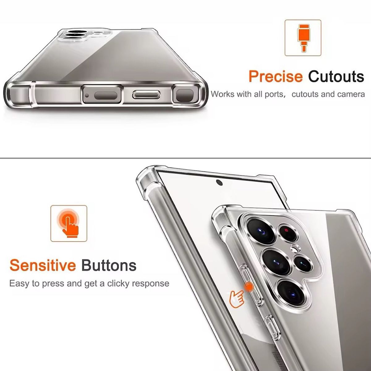 GENERICO - Funda Transparente Para Samsung S25 Ultra + Protector Lentes