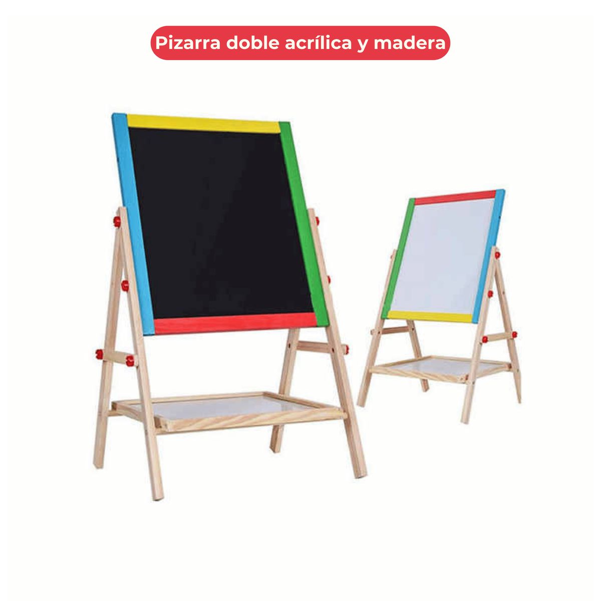 LINE - Pizarra Doble Cara Tiza Y Plumon Acrilica Magnetica Niños