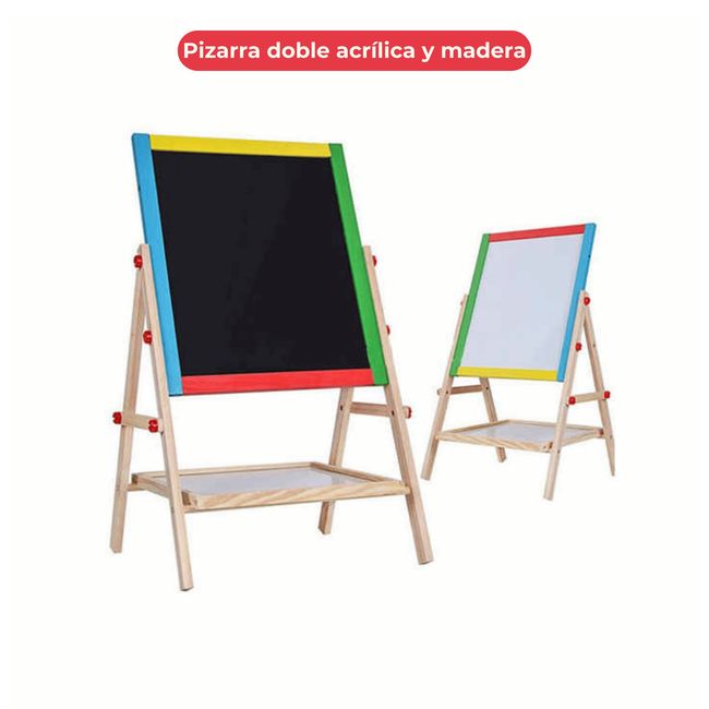 LINE - Pizarra Doble Cara Tiza Y Plumon Acrilica Magnetica Niños