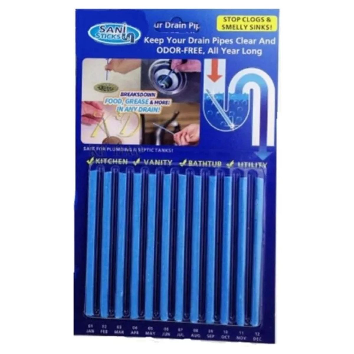 GENERICO - Pack de 12 Palillos Limpiadores Drenaje