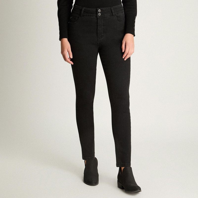 LORENZO DI PONTTI - Jeans Skynny Push Up Control De Abdomen Negro