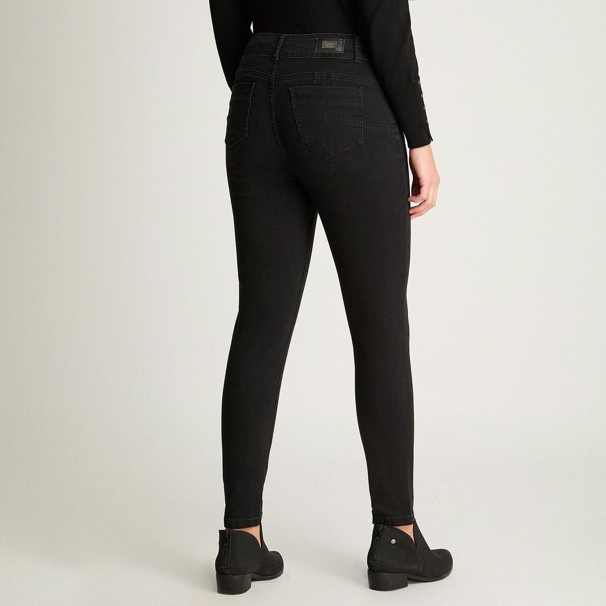 LORENZO DI PONTTI - Jeans Skynny Push Up Control De Abdomen Negro