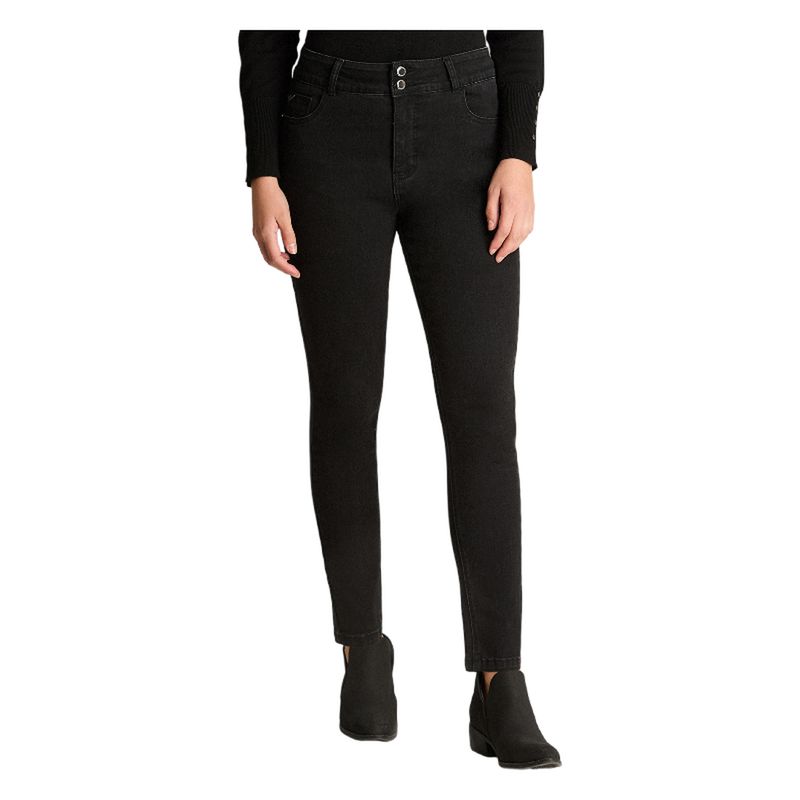 LORENZO DI PONTTI - Jeans Skynny Push Up Control De Abdomen Negro