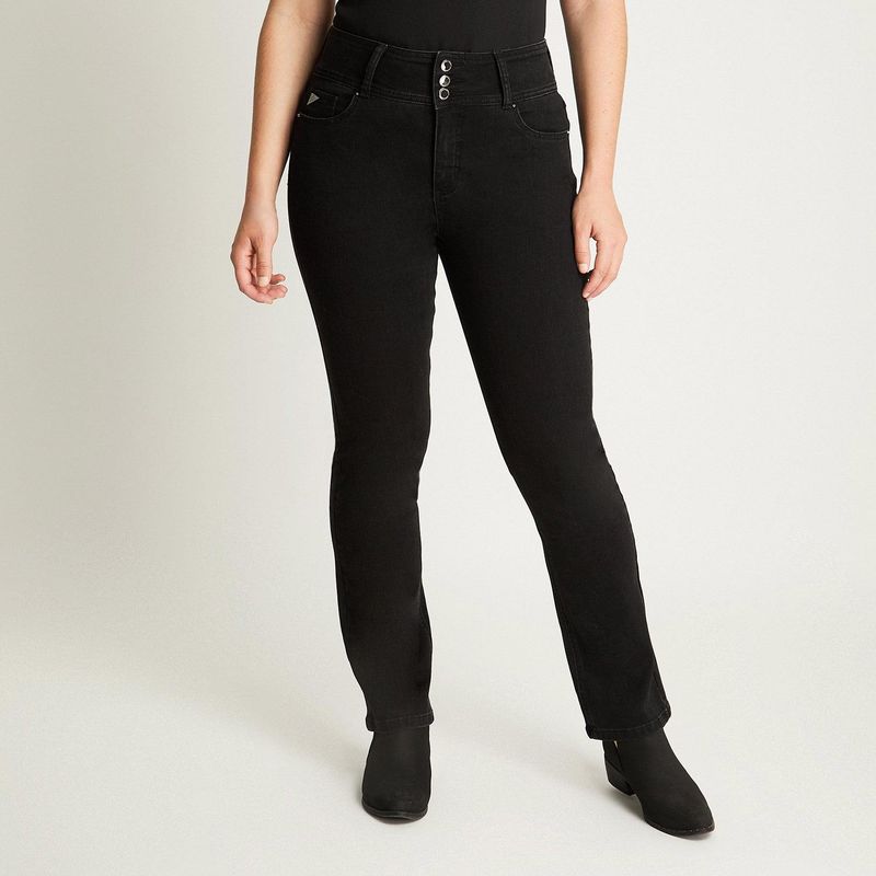 LORENZO DI PONTTI - Jeans Tiro Medio Straight Negro