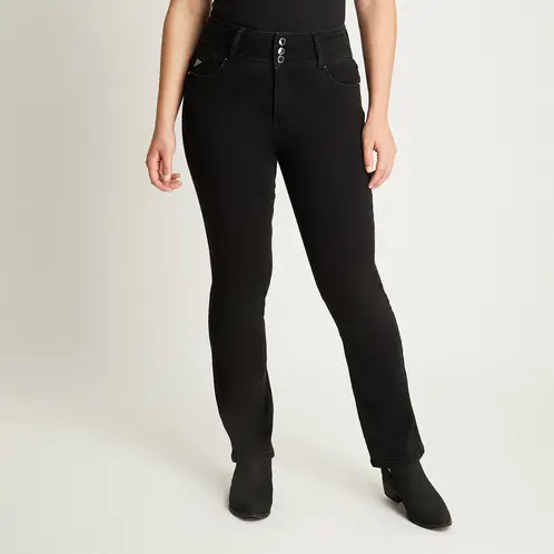 LORENZO DI PONTTI - Jeans Tiro Medio Straight Negro