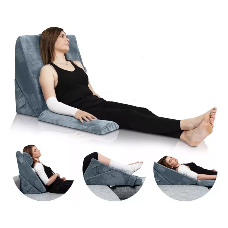 MUNDO MAGIA - Almohada Cojín Espuma Viscoelástica Lumbar Set 3 Piezas