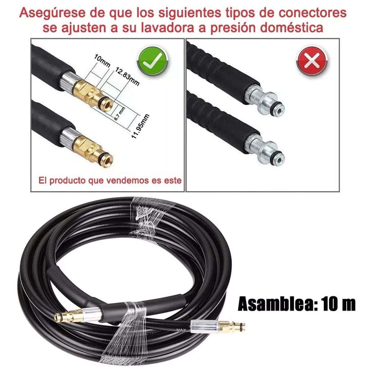 KUANGYE - 10 M Manguera Alta Presión Para Karcher K2 - K7 Reemplazo