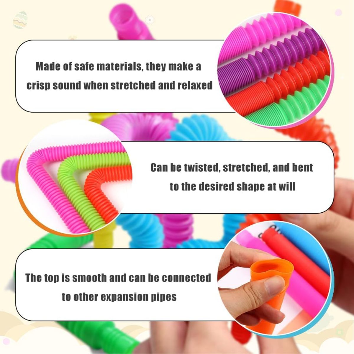 KUANGYE - 24 Pop It Tube - Pop It Tubo Xl 24 Piezas Colores Surtidos