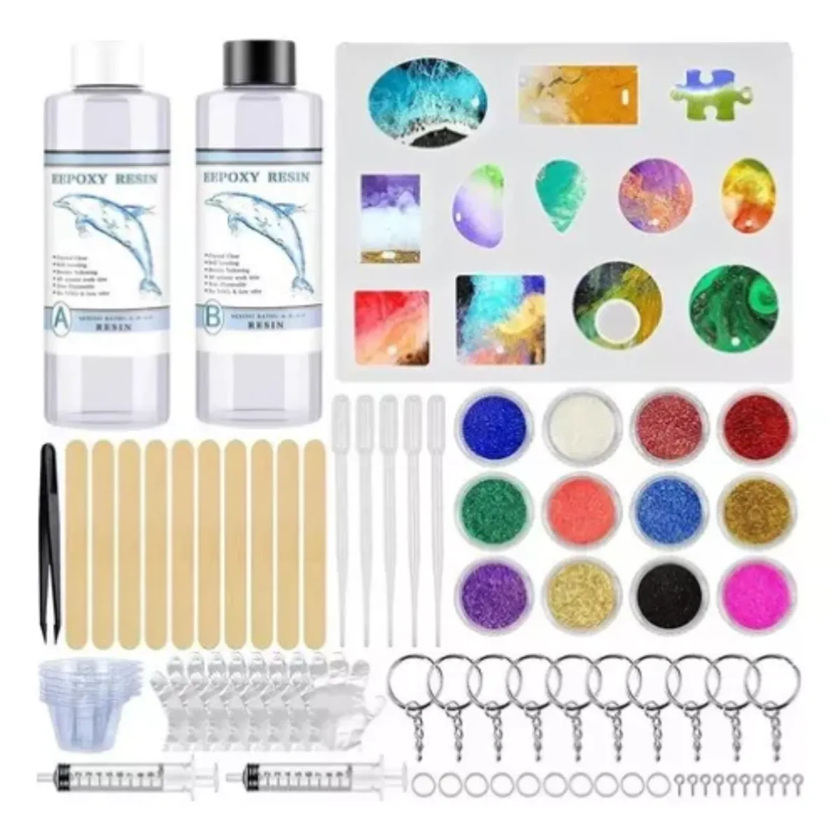 MUNDO MAGIA - Kit Resina Epoxica Manualidades Joyas 278 Pcs