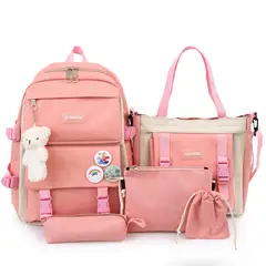 DANWEILE - Mochila Escolar Infantil + Accesorios Set 5 Piezas Colegio