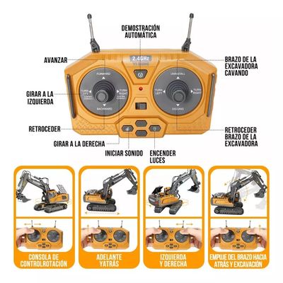 Imagen 2 del producto Excavadora Control Remoto Rc Juguete 11 Canal Aleación