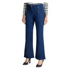 LORENZO DI PONTTI - Jeans Tiro Medio Flare Con Botones Azul