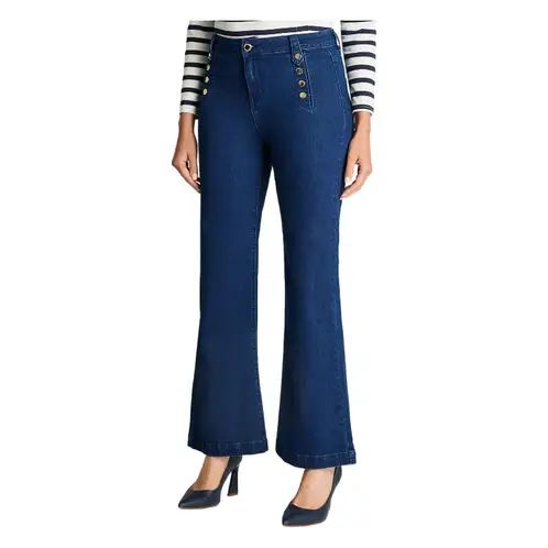 LORENZO DI PONTTI - Jeans Tiro Medio Flare Con Botones Azul