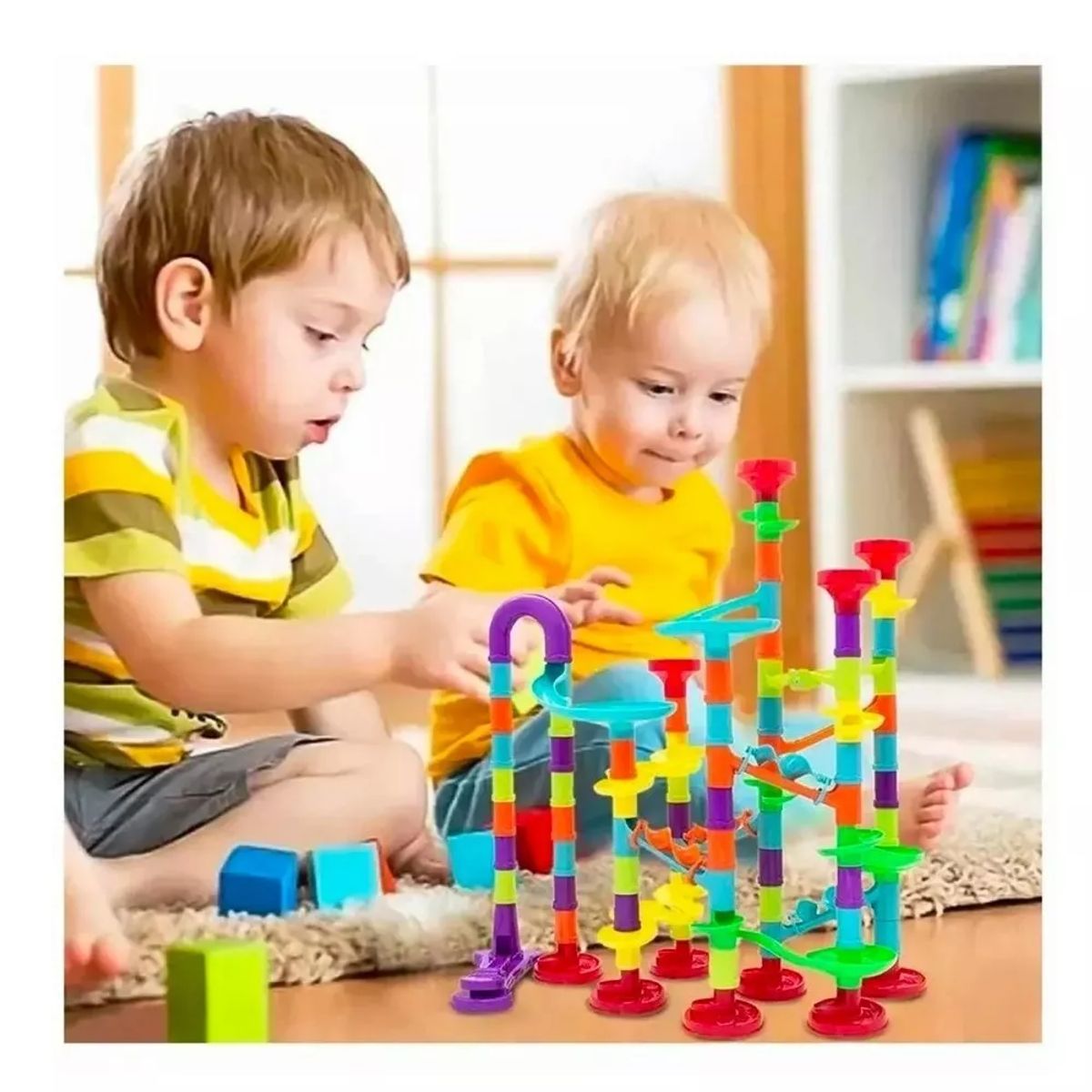 MUNDO MAGIA - Pista De Bolitas De Construcción 113 Piezas