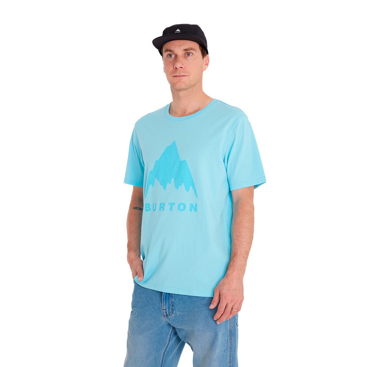 BURTON - Polera manga corta Hombre Short S Celeste BURTON