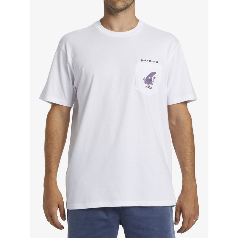 BILLABONG - Polera Hombre Funghi Pocket Blanca BILLABONG