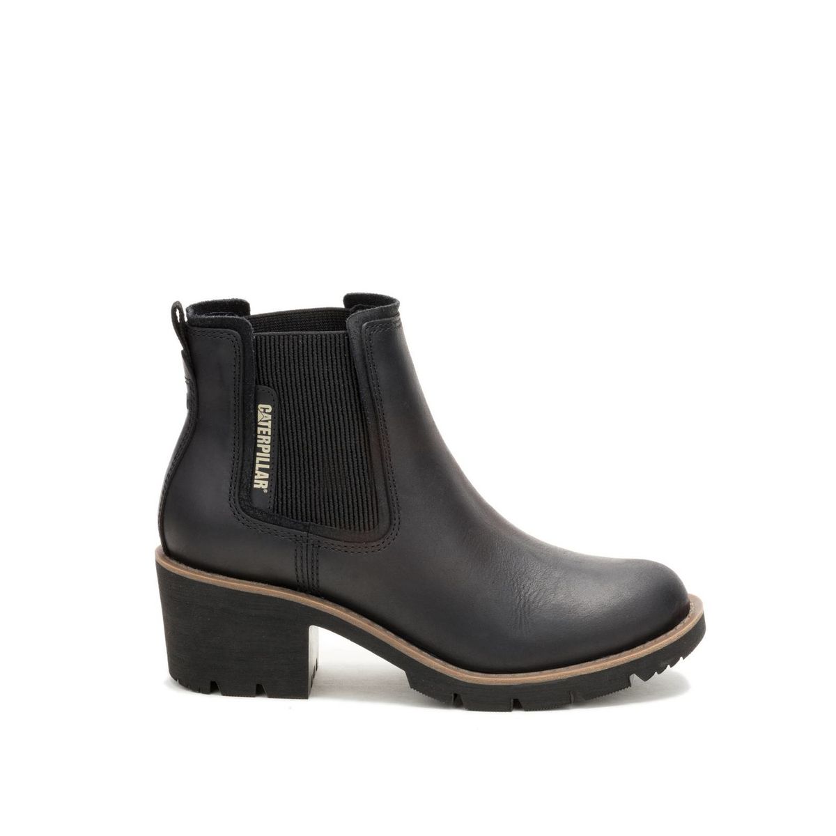 CAT - Botin Cuero Mujer Rewrite Chelsea Negro CAT