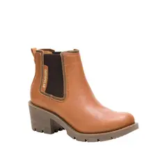 CAT - Botin Cuero Mujer Rewrite Chelsea Café Claro