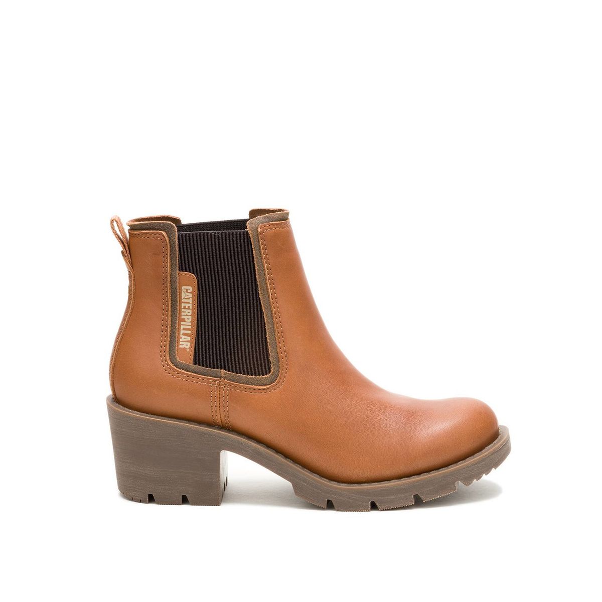 CAT - Botin Cuero Mujer Rewrite Chelsea Café Claro CAT