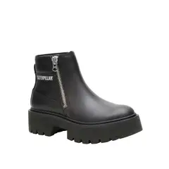 CAT - Botin Cuero Mujer Colorado Max Chelsea Negro