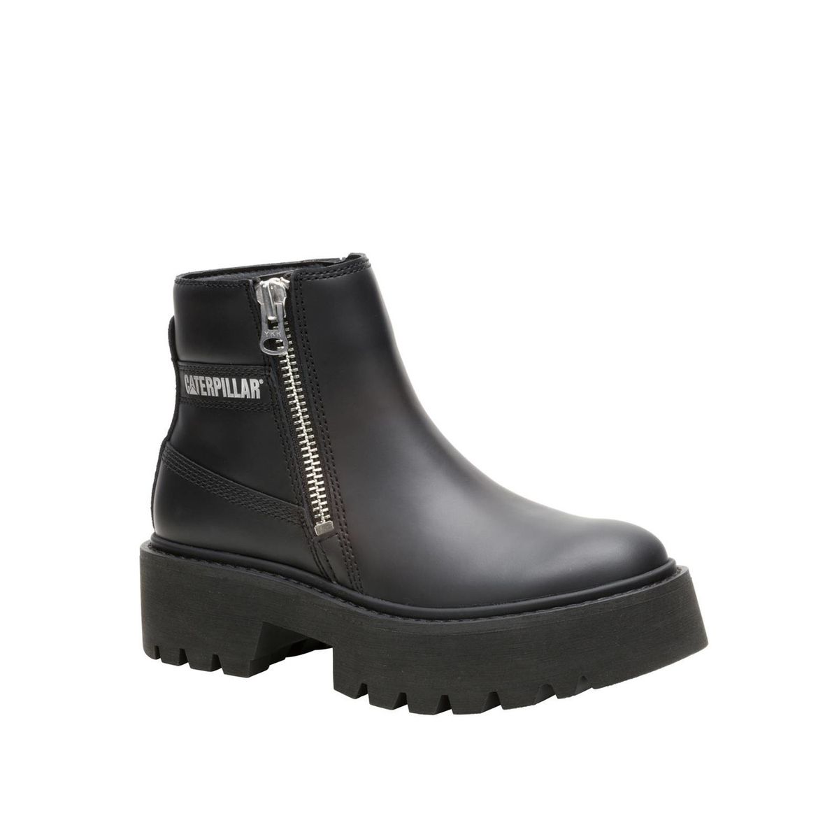 CAT - Botin Cuero Mujer Colorado Max Chelsea Negro CAT
