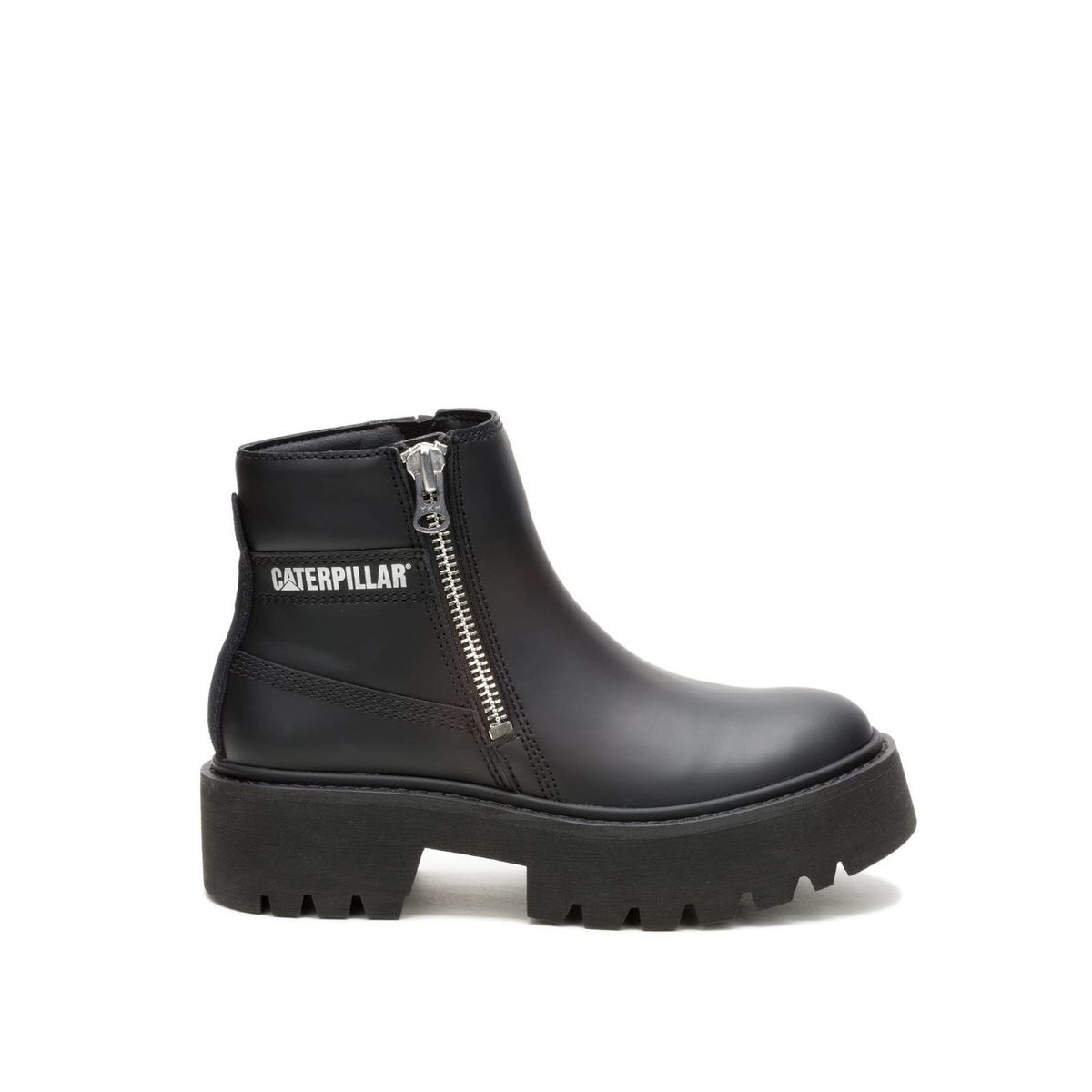 CAT - Botin Cuero Mujer Colorado Max Chelsea Negro CAT