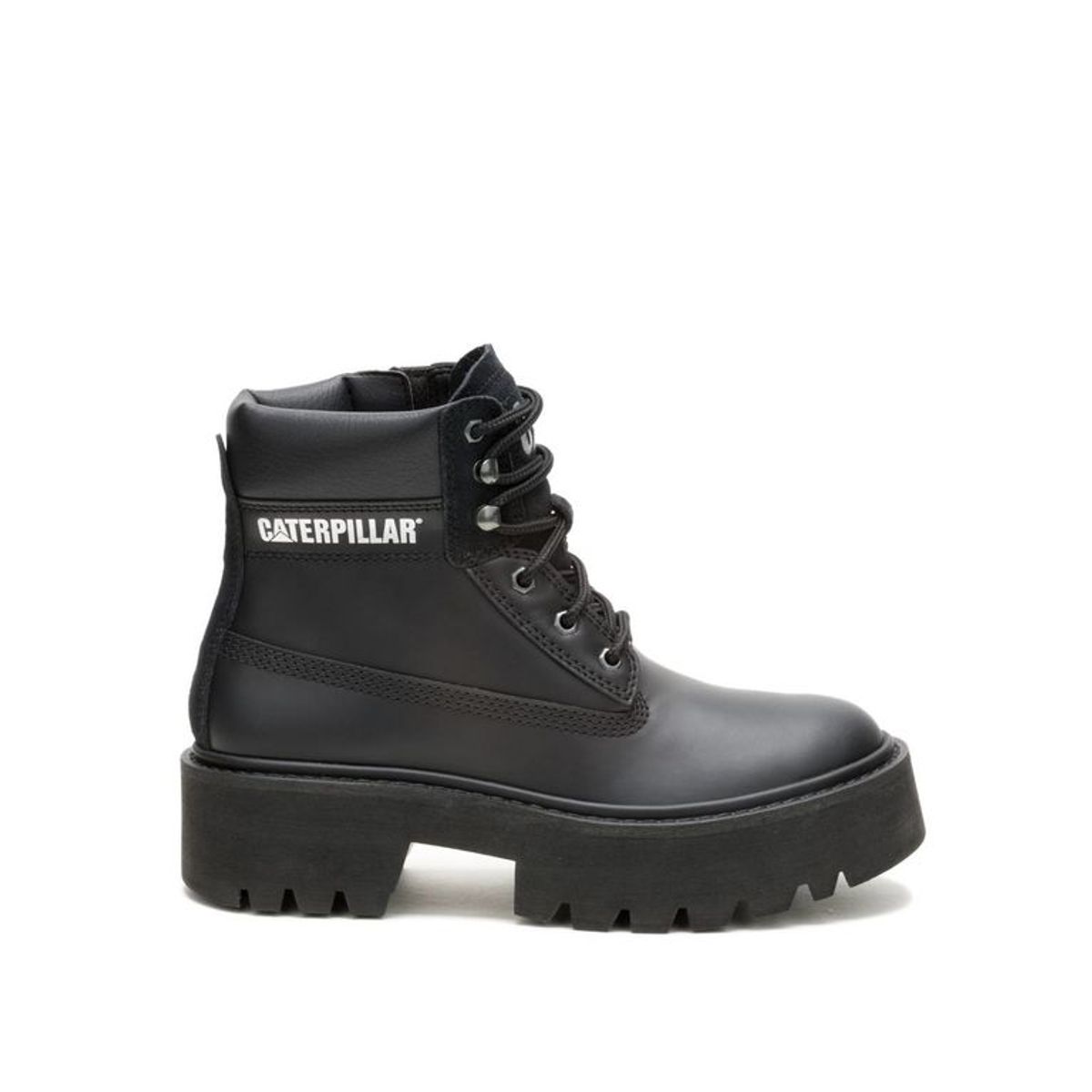 CAT - Botin Cuero Mujer Colorado Max 6 Zip Negro CAT