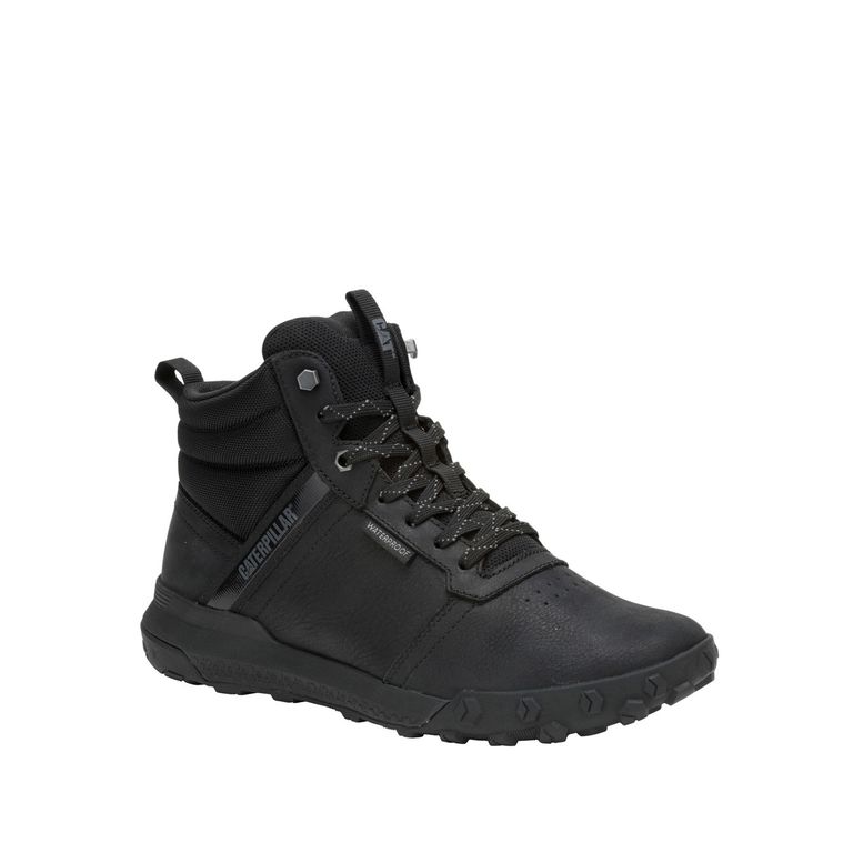 Botin Impermeable Cuero Hombre Hex Ready Mid Negro CAT.