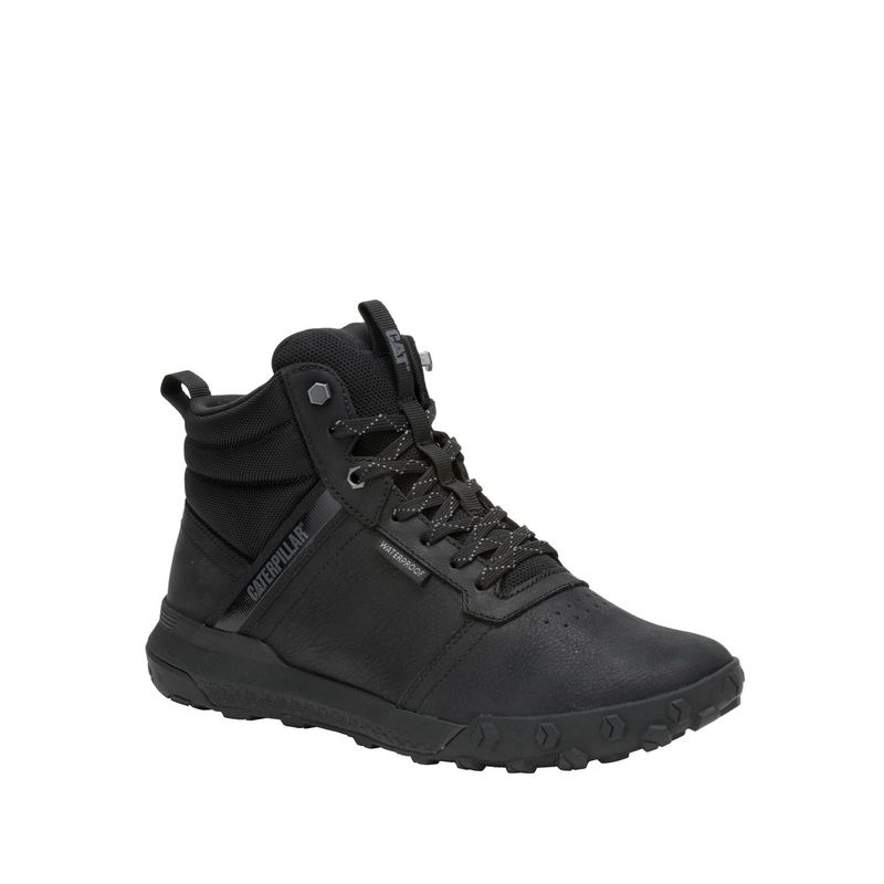 CAT - Botin Impermeable Cuero Hombre Hex Ready Mid Negro CAT