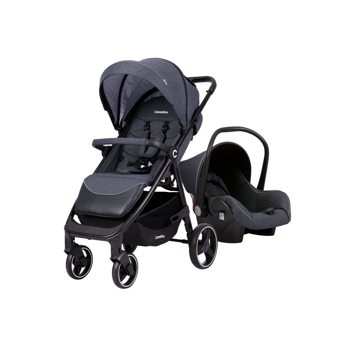 CARESTINO - Coche Carestino Kiev Azul con porta bebé