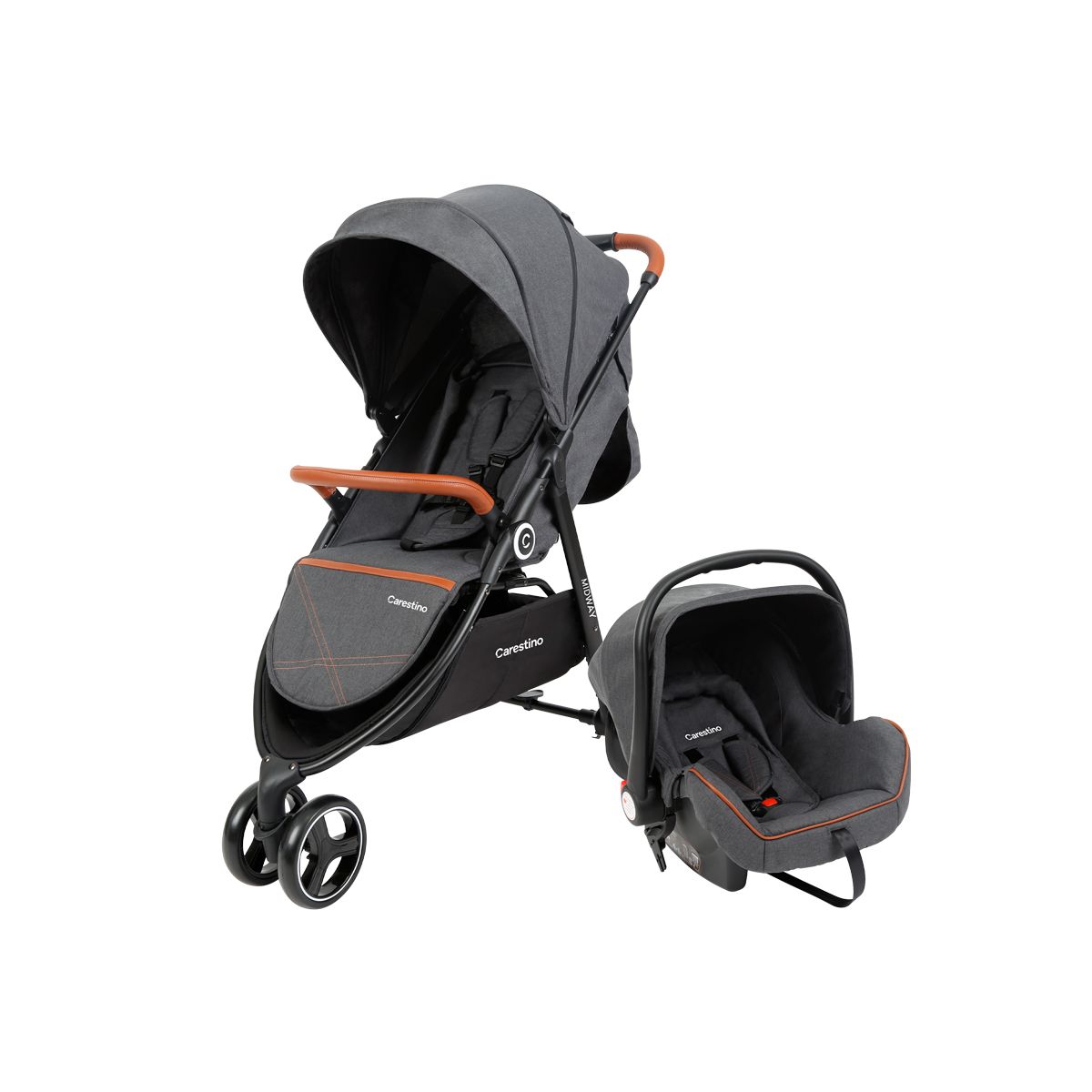 CARESTINO - Coche Carestino Midway Negro con PortaBebé