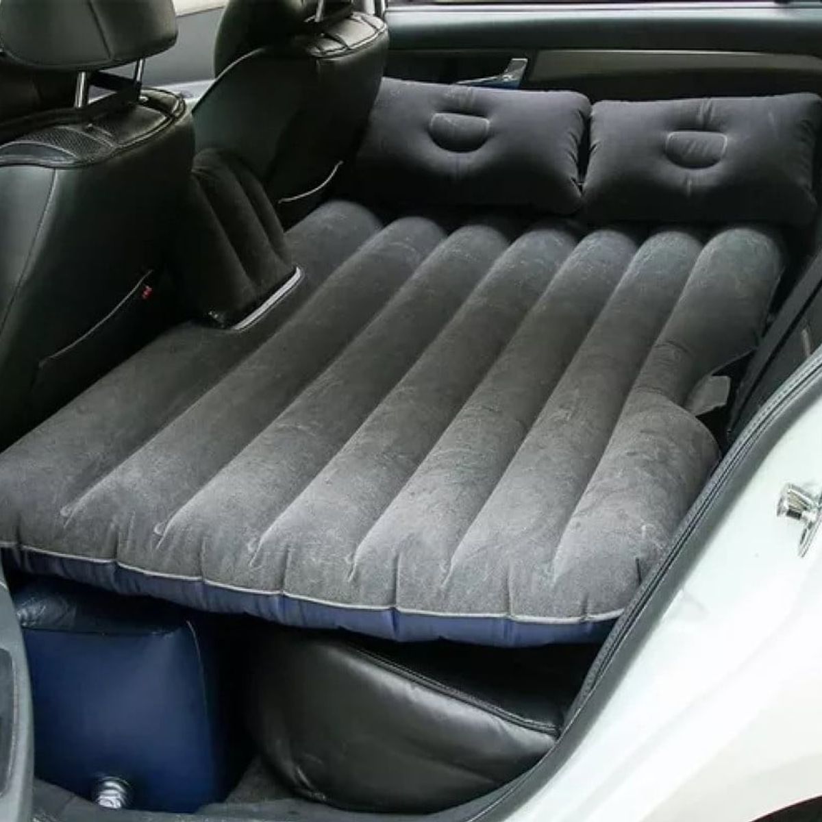 ANGELES DEL HOGAR - Colchon Inflable Asiento Trasero Auto + Compresor De Aire Gris