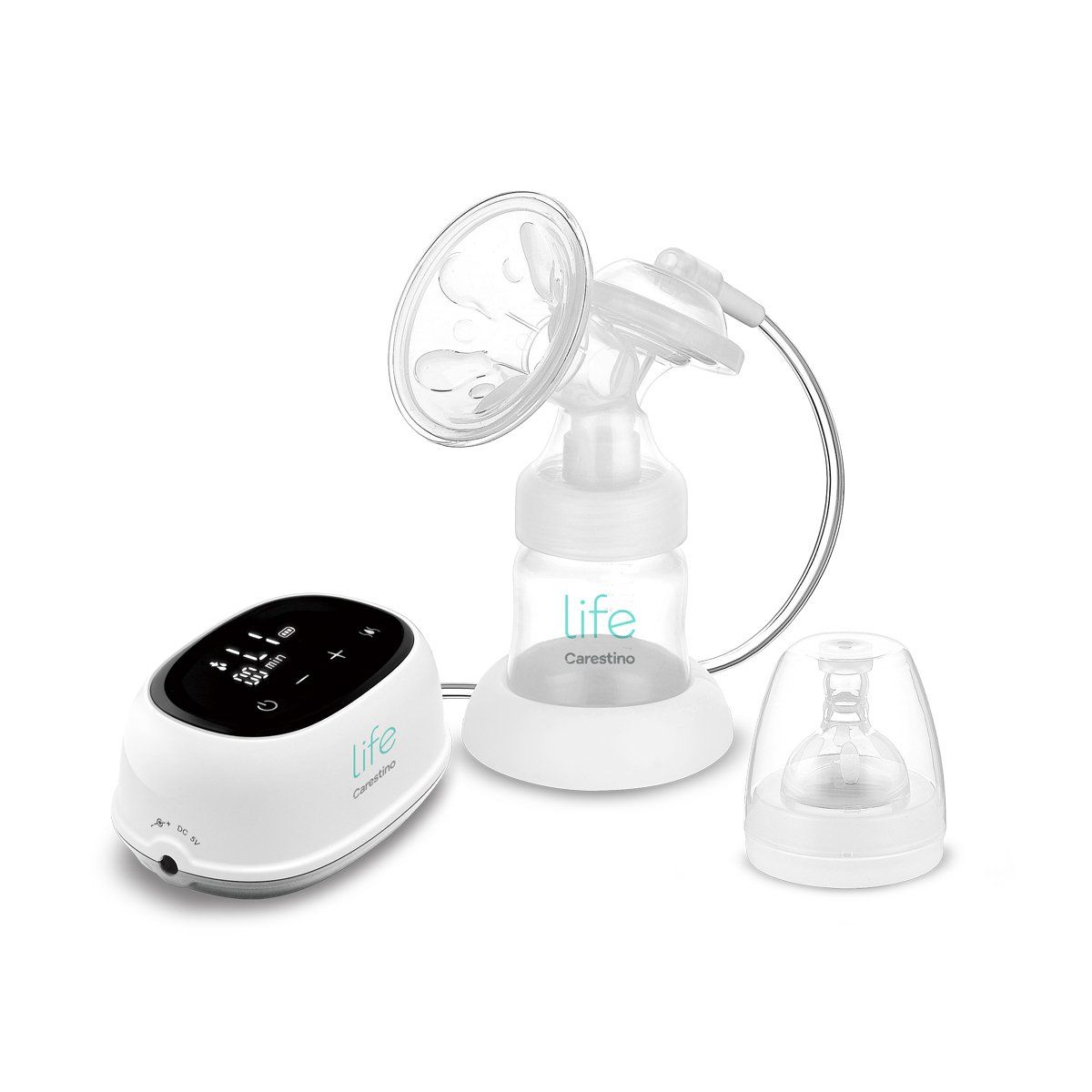 CARESTINO - Extractor de Leche Eléctrico con Mamadera